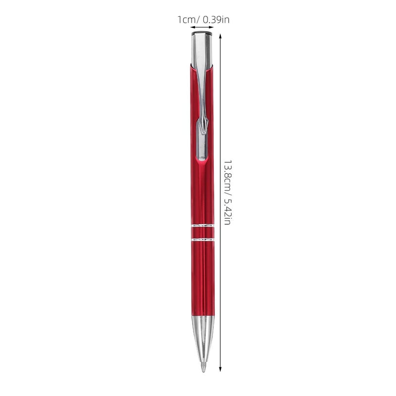 Transparent Red Metal Ballpoint Pen Black Ink Retractable Smooth Writing Office School Supplies - Image 3
