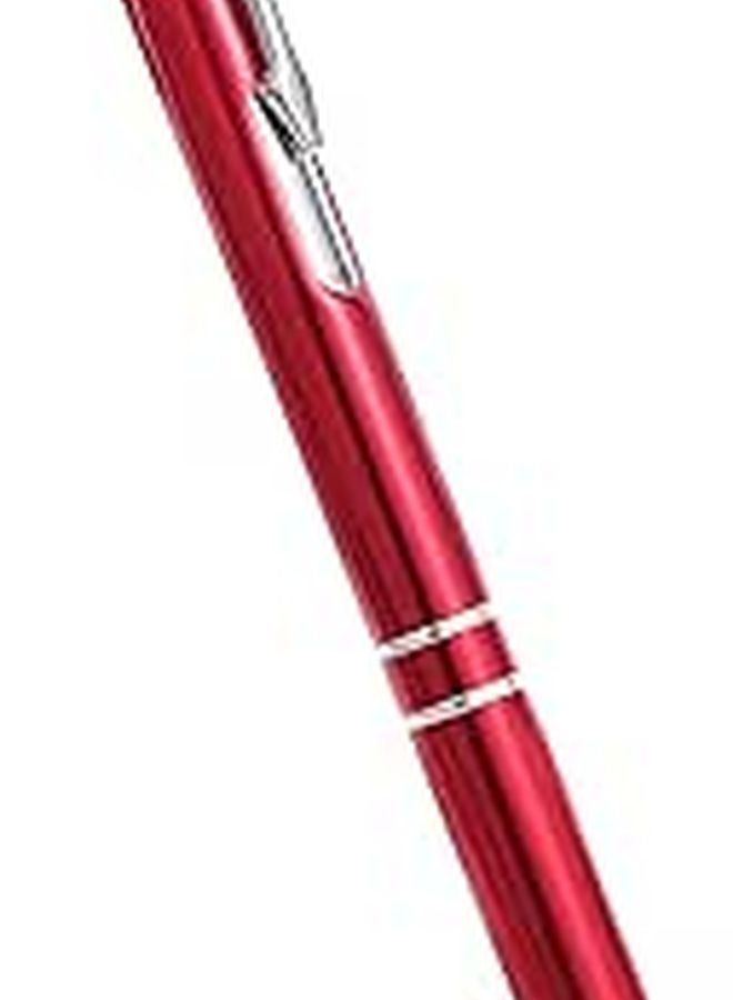 Transparent Red Metal Ballpoint Pen Black Ink Retractable Smooth Writing Office School Supplies - Image 1