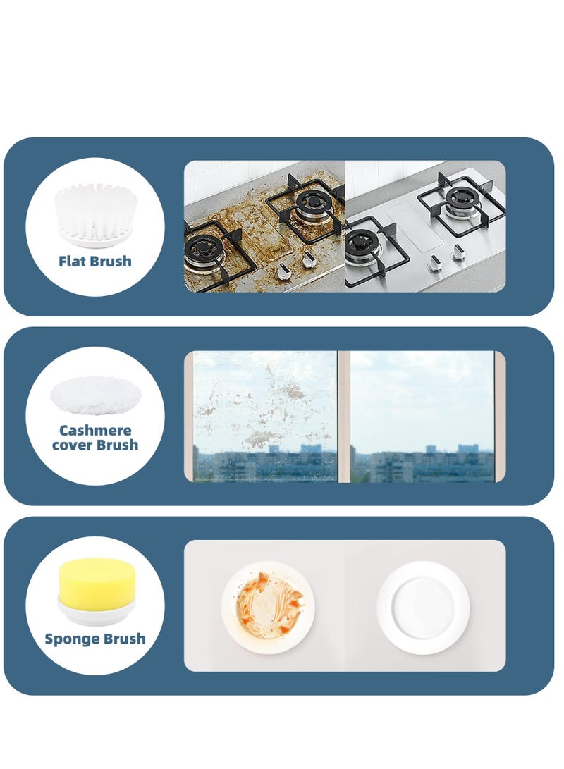 SYOSI Electric Spin Scrubber,  Waterproof Cordless Cleaning Brush with 5 Replaceable Brush Heads, Handheld Dishwashing Brush for Bathtub Grout Tile Floor Grill Dish, Cleaning Tool for Bathrooms, Kitchens - Image 5