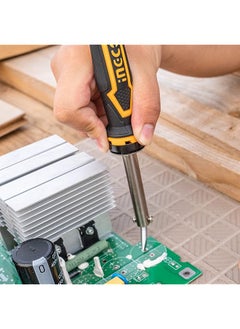 INGCO 60W Portable Professional Compact Electric Soldering Iron With Flat Head Yellow  - Image 2