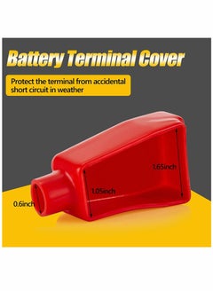 SYOSI Battery Terminal Covers Battery Terminal Insulating Protector Sleeves Positive and Negative Cable Covers in Red and Black for Boat Cars (2 Pieces)  - Image 2