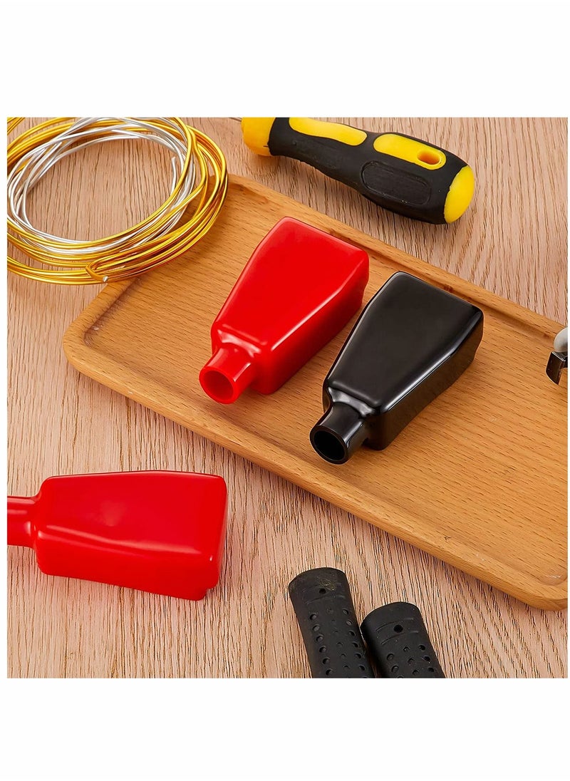 Battery Terminal Covers Battery Terminal Insulating Protector Sleeves Positive and Negative Cable Covers in Red and Black for Boat Cars (2 Pieces)