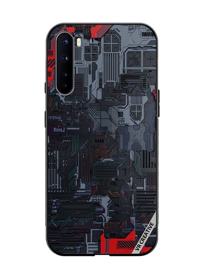 VR CREATIVE غطاء حماية لهاتف OnePlus Nord بتصميم تقني متعدد الألوان - Image 1