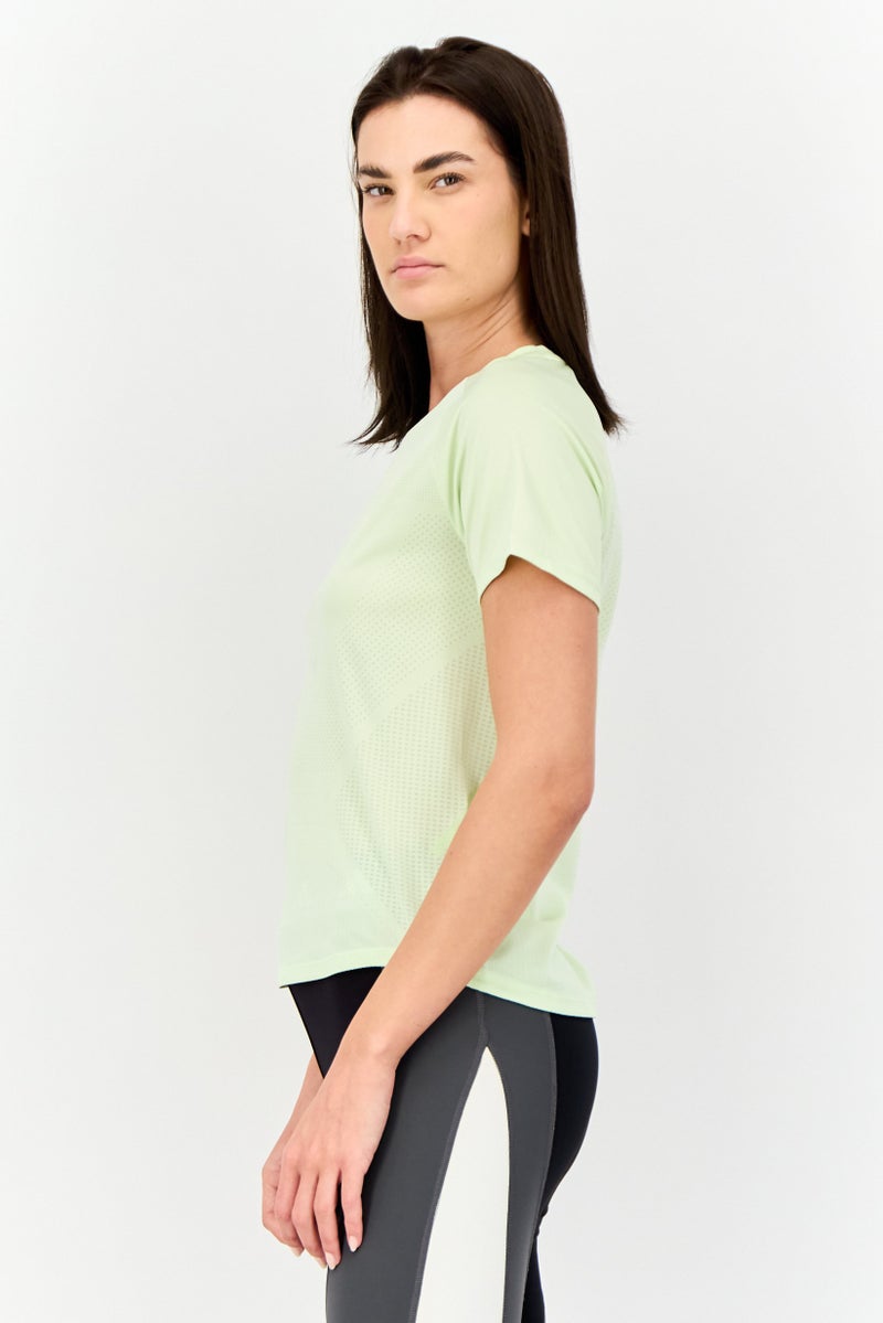Adidas Women Sportswear Fit Short Sleeves Running Jersey, Acid Lime  - Image 4
