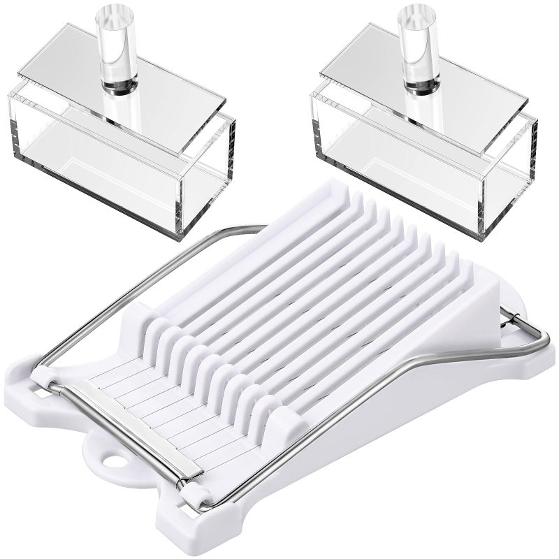 Musubi Maker Kit2 Acrylic Musubi Mold and 1 Luncheon Meat Slicer Stainless Steel Wires Non Stick Musubi Maker Press Bpa Free Sushi Making Kit Onigiri Mold