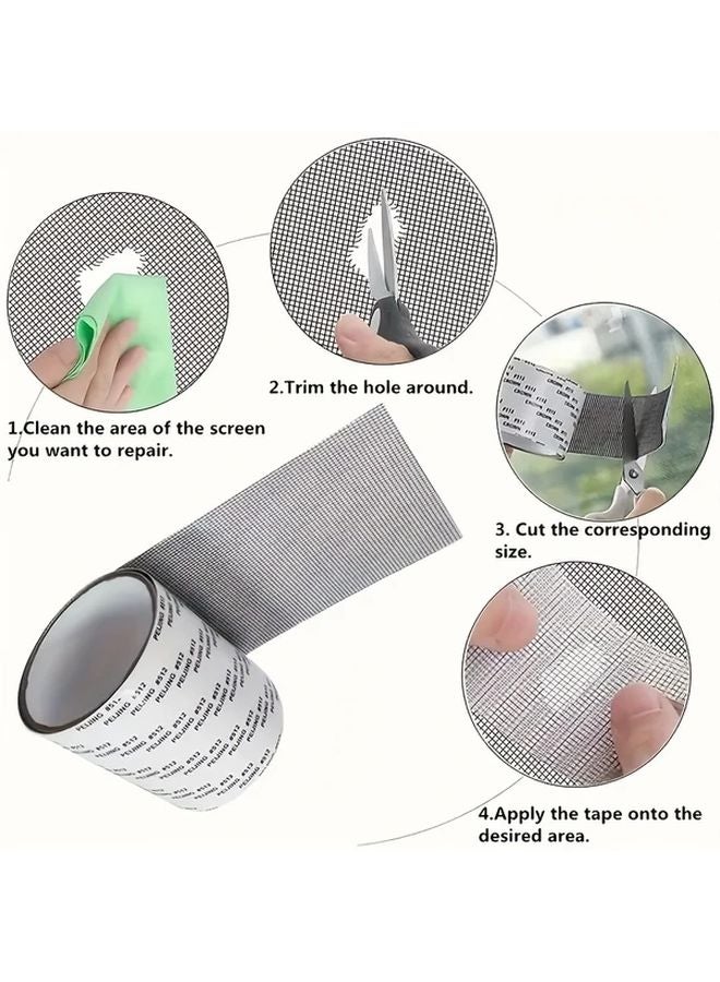 Grey Fiberglass Mesh Repair Tape Waterproof Self Adhesive For Screen And Curtain - Image 3