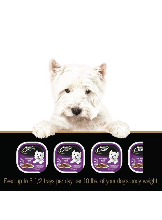 CESAR Soft Wet Dog Food Classic Loaf in Sauce Filet Mignon Flavor Multipack (24) 3.5 oz. Easy Peel Trays - Image 3
