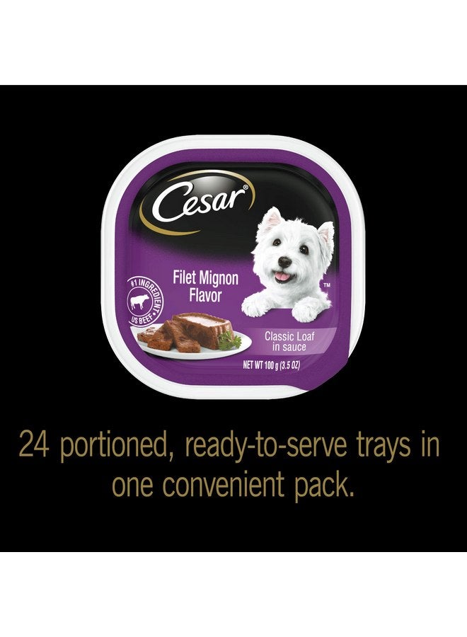 CESAR Soft Wet Dog Food Classic Loaf in Sauce Filet Mignon Flavor Multipack (24) 3.5 oz. Easy Peel Trays - Image 4