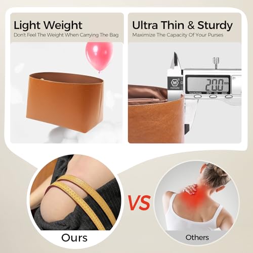ZTUJO Purse Organizer Insert For Handbags For Le Pliage, Ultra-light Waterproof DupontPaper Upgraded Purse Organizer Insert (Brown, Medium) - Image 4