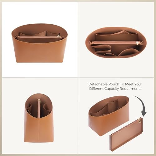 ZTUJO Purse Organizer Insert For Handbags For Le Pliage, Ultra-light Waterproof DupontPaper Upgraded Purse Organizer Insert (Brown, Medium) - Image 3