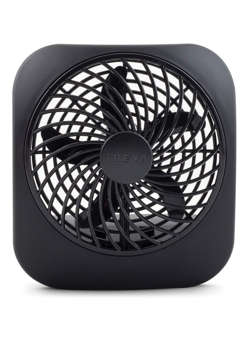 O2COOL - Treva 5-Inch Battery Powered Portable Desk Fan - 2 Speeds, Compact Folding & Tilt Design, Mini Fan for Cubicles, Travel & Emergency Preparedness - Black - Image 1