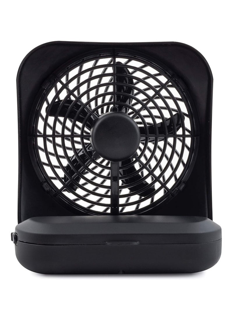 O2COOL - Treva 5-Inch Battery Powered Portable Desk Fan - 2 Speeds, Compact Folding & Tilt Design, Mini Fan for Cubicles, Travel & Emergency Preparedness - Black - Image 1