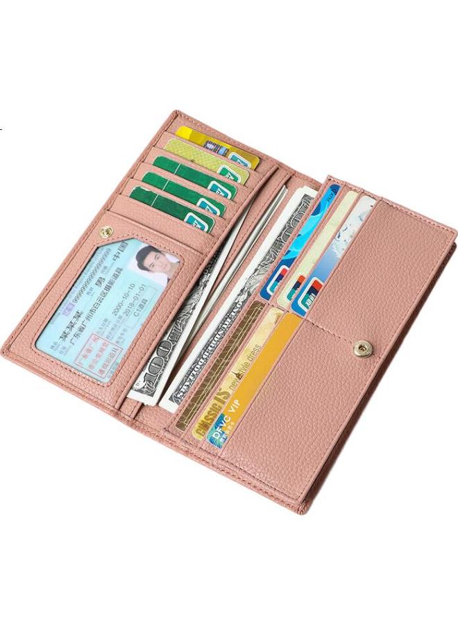 Viney Top-Grain Leather Wallet For Women, Long Style, Large Capacity, Mom'S Clutch, Simple Luxury, Student Coin Purse, Leather Wallet, Money Clip - Image 1