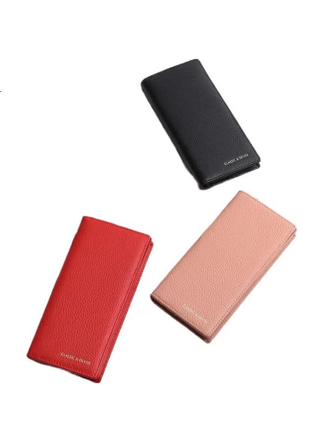 Viney Top-Grain Leather Wallet For Women, Long Style, Large Capacity, Mom'S Clutch, Simple Luxury, Student Coin Purse, Leather Wallet, Money Clip - Image 3