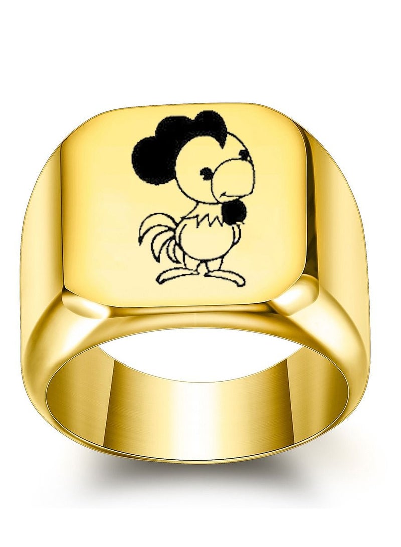 Loquat Simple Cartoon Stainless Steel Polished Ring