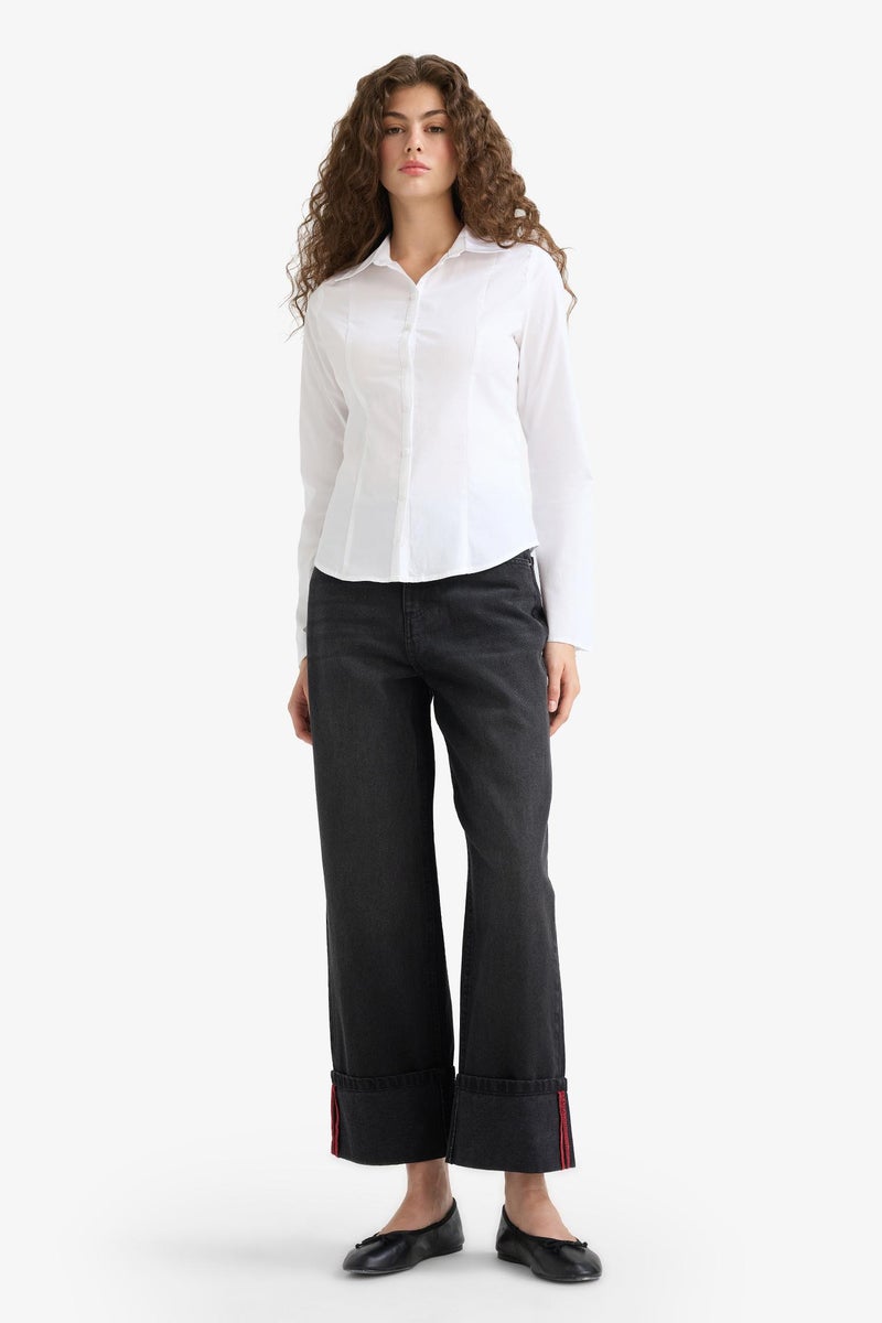 DeFacto Black Woman Relax Fit High Waist Straight Leg Jeans Casual - Image 3