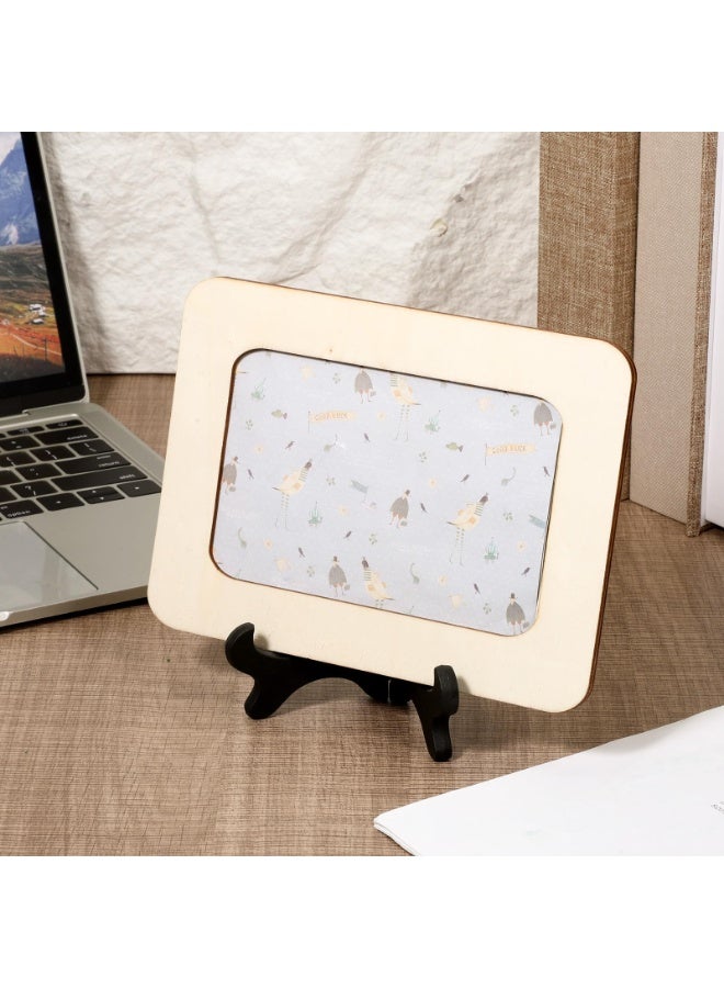 2PCS Plastic Plate Stands 6 Inch Black Wood-like Easels for Displaying Picture, Sign, Cookbook, Vinyl Record - Image 2
