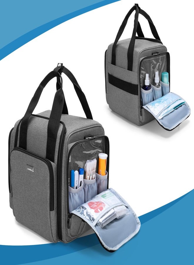 BAFASO Large Medicine Storage Box Come with 4 Removable Pouches, Pill Bottle Organizer for Daily Use, Gray - Image 3
