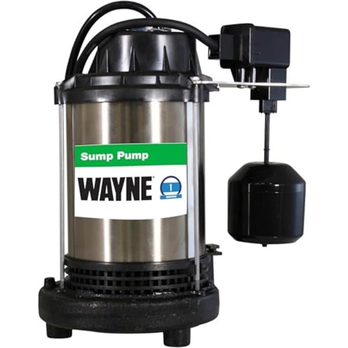 Wayne 1 Hp Heavy Duty Submerisble Cast Iron And Stainless Steel Sump Pump With New Switch Removes Up To 6,100 Gallons Of Water Per Hour - Image 1