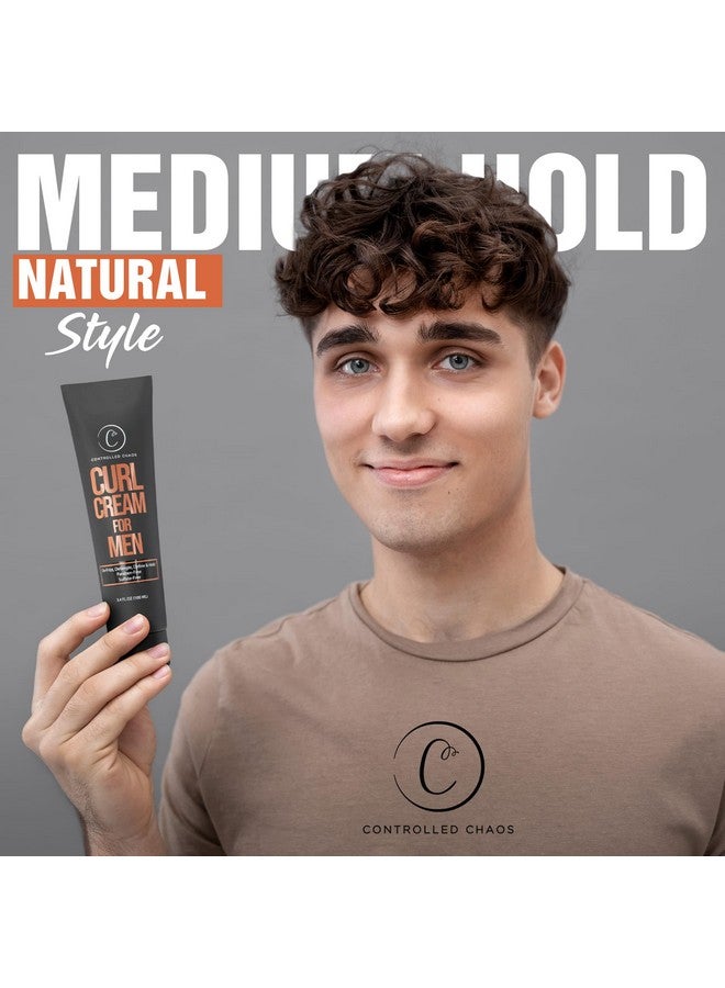 كنترولد كيوس كريم تجعيد الشعر للرجال من Controlled Chaos - كريم تصفيف الشعر للشعر المموج والمجعد مع زبدة الشيا وزيت الجوجوبا وزيت جوز الهند، يضيف نعومة، مضاد للتجعد، كريم تجعيد الشعر خالٍ من الكبريتات (3.4 أونصة) - Image 2