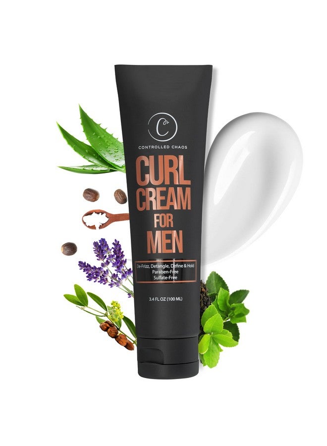 كنترولد كيوس كريم تجعيد الشعر للرجال من Controlled Chaos - كريم تصفيف الشعر للشعر المموج والمجعد مع زبدة الشيا وزيت الجوجوبا وزيت جوز الهند، يضيف نعومة، مضاد للتجعد، كريم تجعيد الشعر خالٍ من الكبريتات (3.4 أونصة) - Image 1