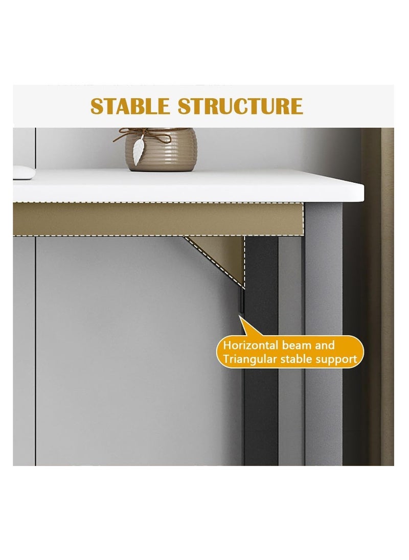 Computer Desk Home Office Writing Computer Desk Modern Simple Study Table with drawer 120x60x75cm（YN0064-White）