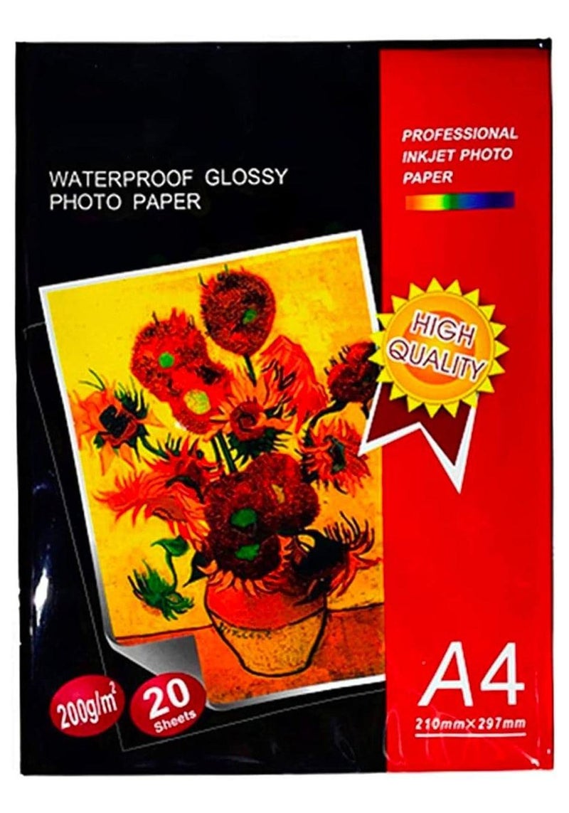 MARKQ [20 Sheets] A4 Photo Paper – Waterproof Glossy Paper for High-Quality Photo Printing - Image 1