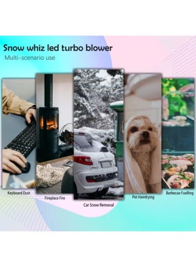 بلاور إلكتروني تربو لاسلكي - محرك قوي بدون فرش وإضاءة ليد - منفاخ ومجفف هواء محمول ومتعدد الاستخدامات للمنزل والحديقة والسيارة - Image 4