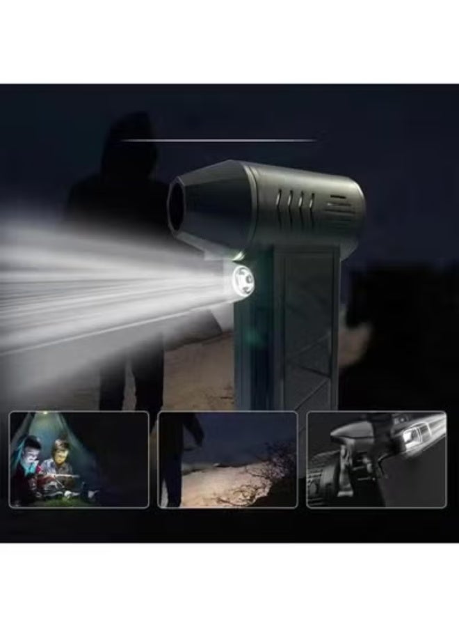 بلاور إلكتروني تربو لاسلكي - محرك قوي بدون فرش وإضاءة ليد - منفاخ ومجفف هواء محمول ومتعدد الاستخدامات للمنزل والحديقة والسيارة - Image 5