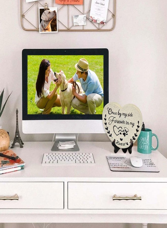 DUMING-IN Pet Memorial Stones for Dogs, Garden Resin Dog Memorial Gifts for Loss of Dog, Heart-Shaped Loss of Dog Sympathy Gift, Once by My Side Forever in My Heart Dogs Memorial Stones - Image 5
