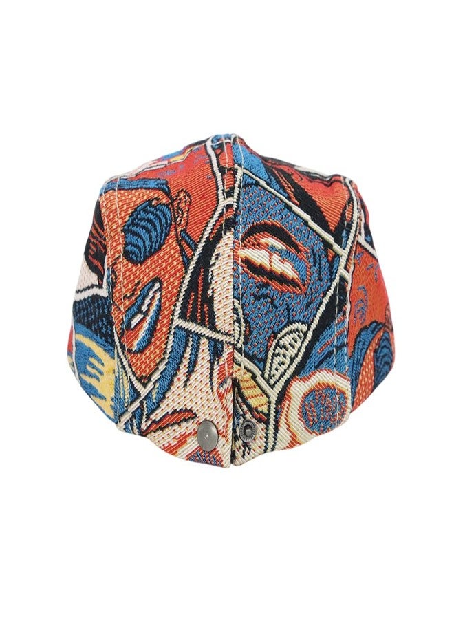 WITHMOONS Cotton Pop Art Newsboy Flat Hat Hunting Cap Cabbie Adjustable Cap YZ30268 (Orange) - Image 4