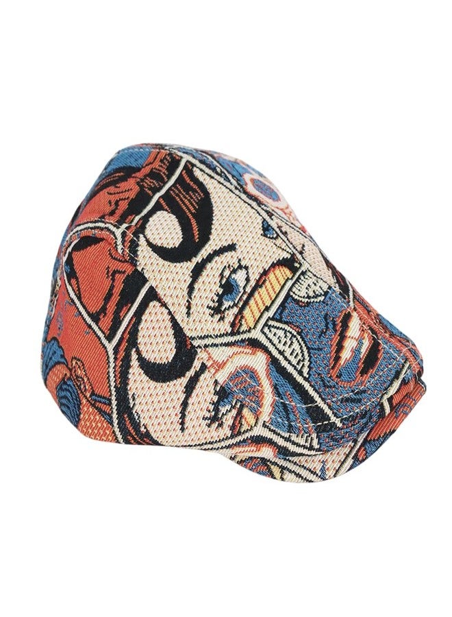 WITHMOONS Cotton Pop Art Newsboy Flat Hat Hunting Cap Cabbie Adjustable Cap YZ30268 (Orange) - Image 1