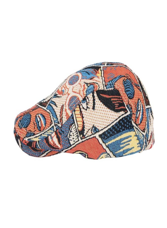 WITHMOONS Cotton Pop Art Newsboy Flat Hat Hunting Cap Cabbie Adjustable Cap YZ30268 (Orange) - Image 2