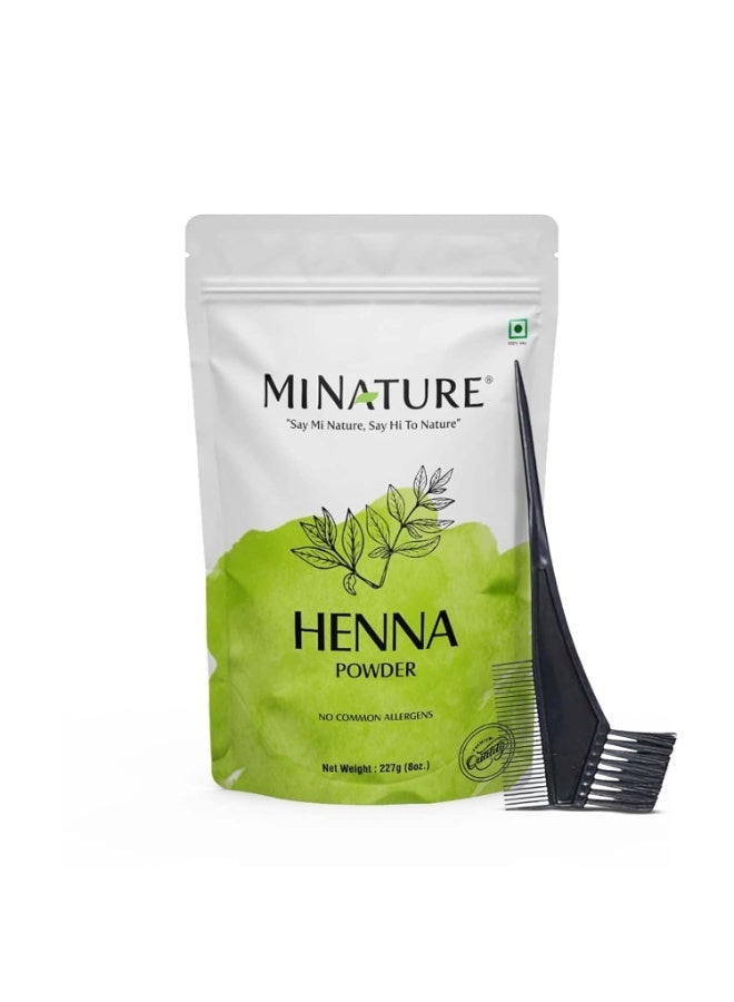 Mi Nature Pure Henna Mehndi Powder 227g With Applicator | Naturally Plant-based sourced Henna for Hair Coloring & Care |Herbal Hair care | No added Preservatives - Image 1