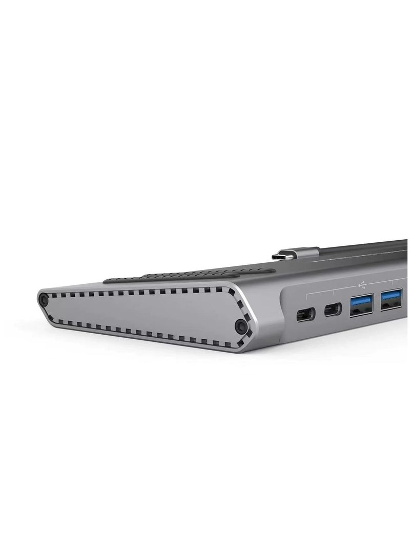 ELTRAZONE 14in1 USB C Type-c Hub hubs docking station dual 4K HDR, VGA, RJ45 Ethernet USB3.0 100W PD SD/TF/ Card reader 3.5mm Audio Go-Des PD Charging adapter for MacBook Pro and Huawei  - Image 3