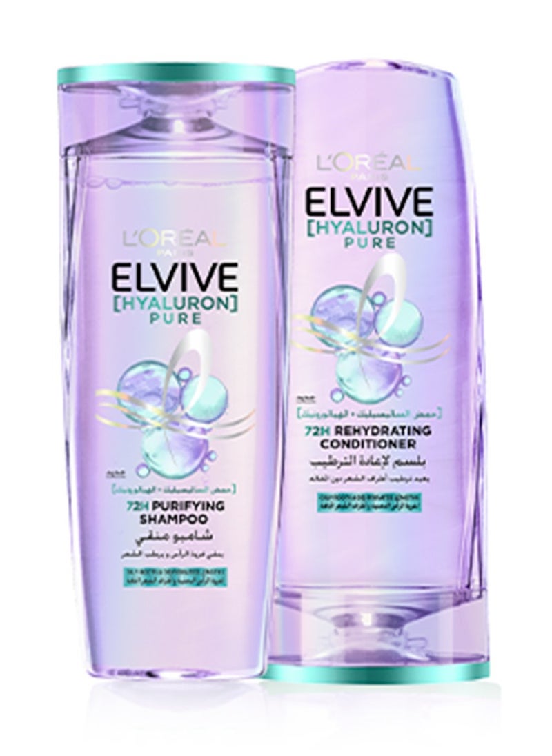 L'OREAL PARIS - Elvive Hyaluron Pure Purifying Shampoo for Oily Hair 200ML - Image 1