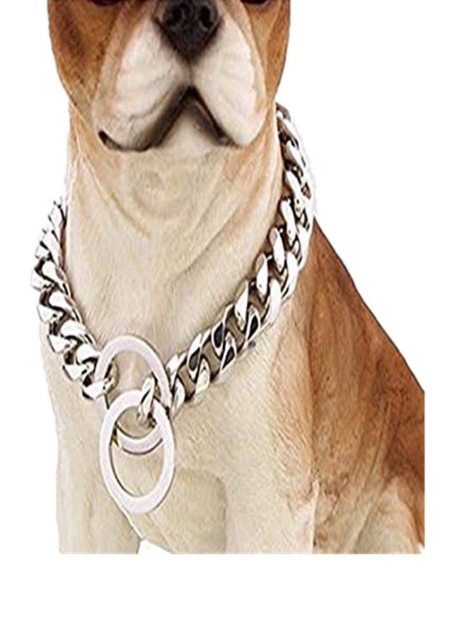 INSEA Heavy Metal 19mm Duty Solid Stainless Steel Dog Choke Chain Collar Pet Necklace for Pit Bull, Mastiff, Bulldog, & Big Breeds 12 Inches-34 Inches (28inch Chain(Suggest Dog Neck 24inch)) - Image 3