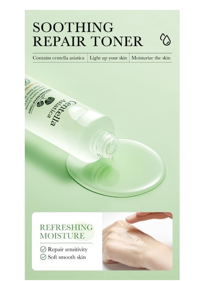 BIOAOUA Centella Asiatica Daily Skincare Set - Cleanser, Toner, Serum, Lotion, Eye Cream & Face Cream - Hydrating, Soothing, Moisturizing for All Skin Types - Natural Botanical Formula - 6-Piece Kit - Image 5