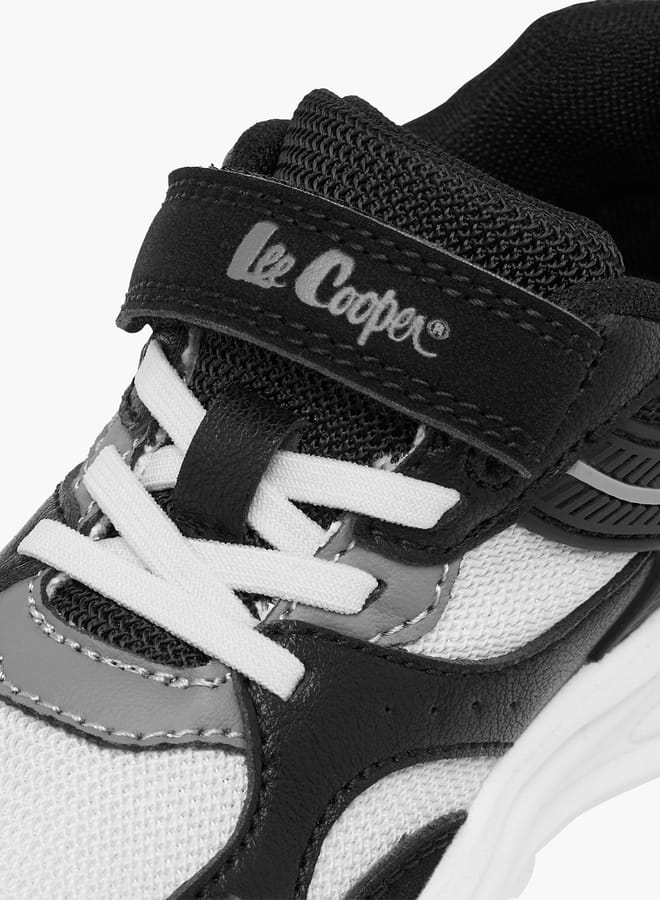 Boys' Panelled Sneakers with Hook and Loop Closure