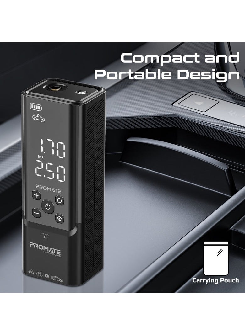 Promats Promate PowerPump 150PSI Portable Air Compressor Power Bank w/ LED Flashlight  - Image 3