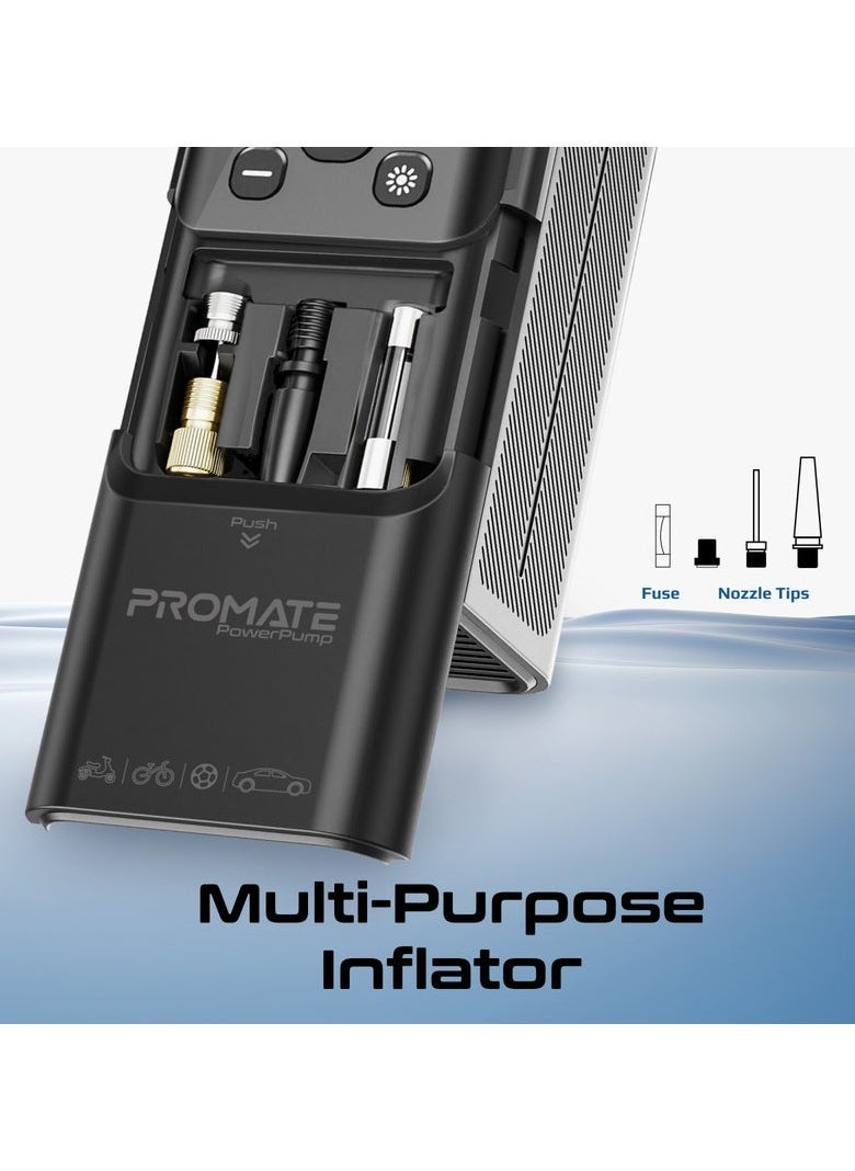 Promats Promate PowerPump 150PSI Portable Air Compressor Power Bank w/ LED Flashlight  - Image 4