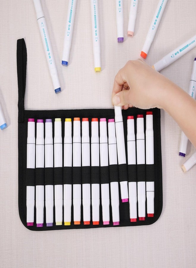 BOMKEE 28 Slots Pencil Sleeve, Binder Pencil Case Inner Page Carrying Pen Pad Fit for Cosmetic Brush, Crayon, Color Pencil, Gel Pen - Image 4