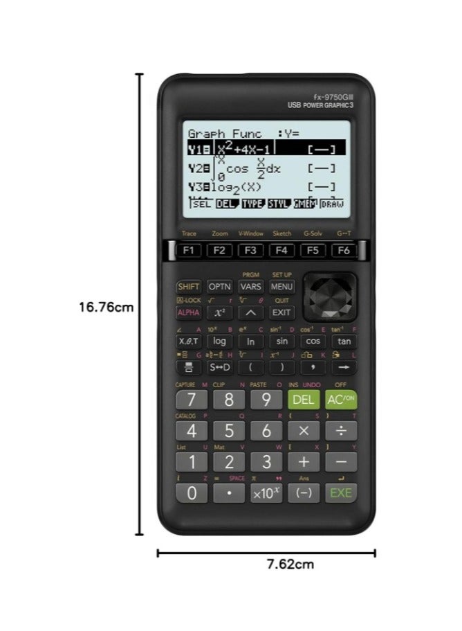 REBENUO fx-9750GIII  Standard Graphing Calculator  Python and Natural Text Book Display  Black - Image 3