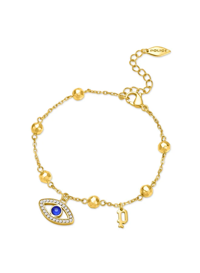 بوليس Eye Gold Plated Ladies Bracelet With Blue and White Crystals 170+35mm