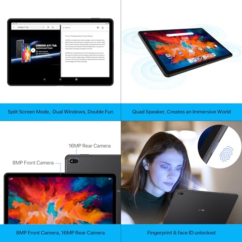 UMIDIGI A11 Tablet PC, 10.4 inch 2000 FullView Tablet A11 4GB +128GB up to 1TB Android 11 Helio P22 Octa Core Processor 8000mAh Tab 16MP Rear Camera Face ID Unlocked WiFi + Dual 4G Global Version - Image 5