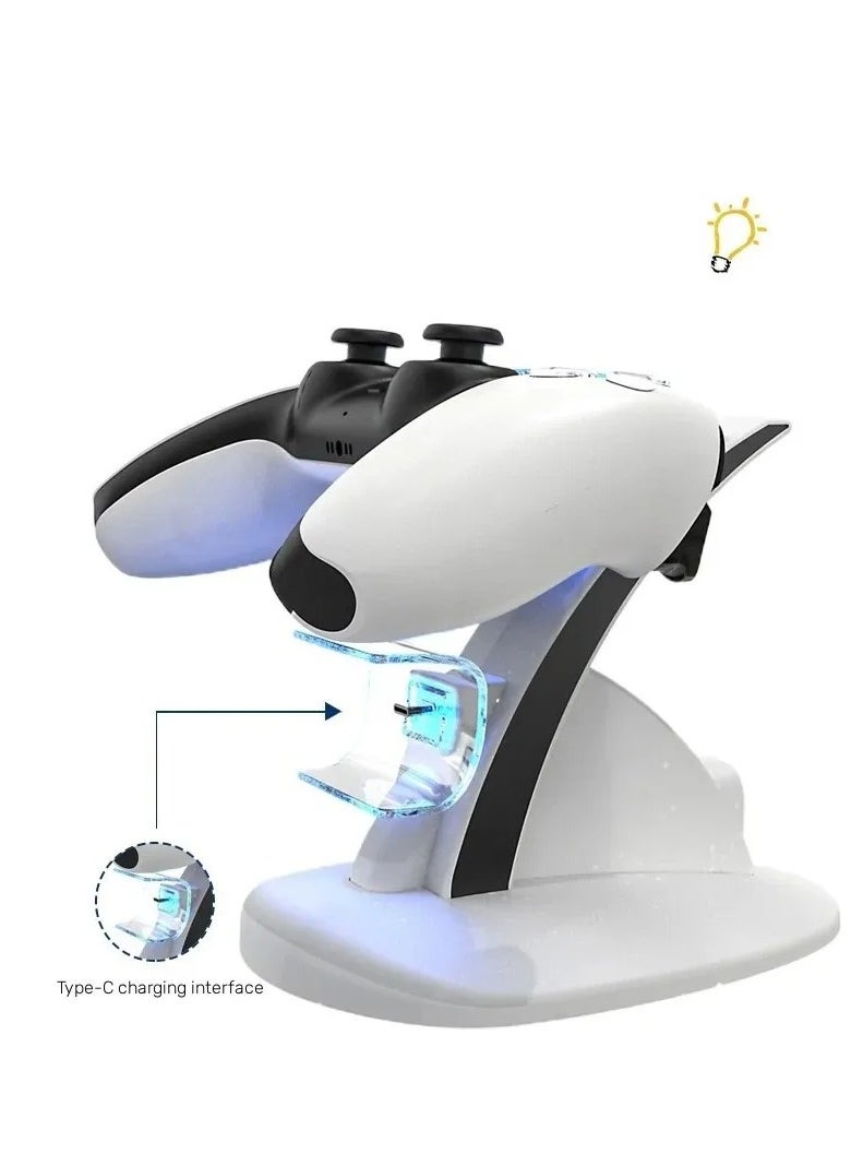 AGYAONE Dual Fast Charger Stand Base for Sony PS5 Controller Wireless Joystick Charging Dock Cradle Holder For PS5 Gamepad Accessories  - Image 2