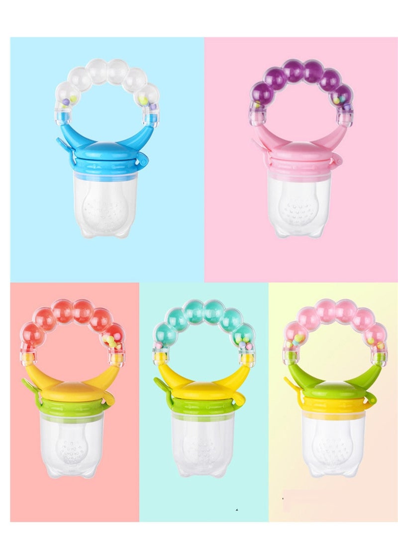 Baby Bite Ring Bell Fruit And Vegetable Music Complementary Fruit Pacifier Blue - Image 3