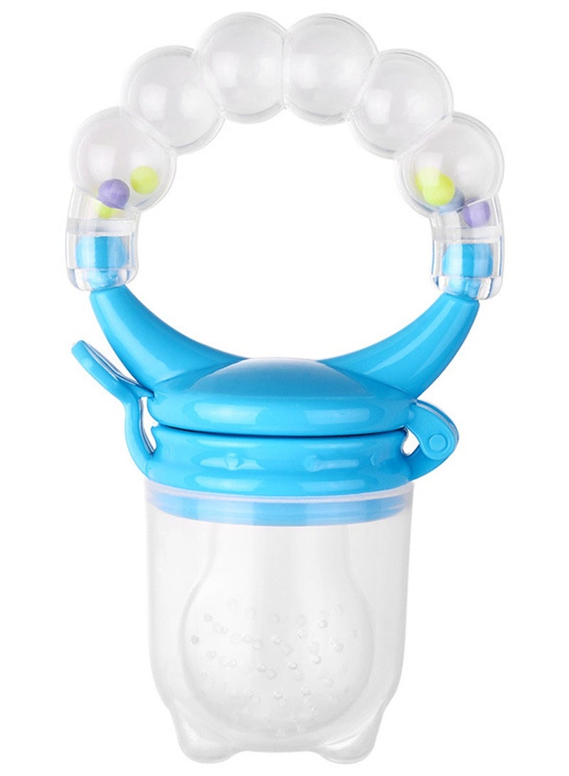 Baby Bite Ring Bell Fruit And Vegetable Music Complementary Fruit Pacifier Blue - Image 1