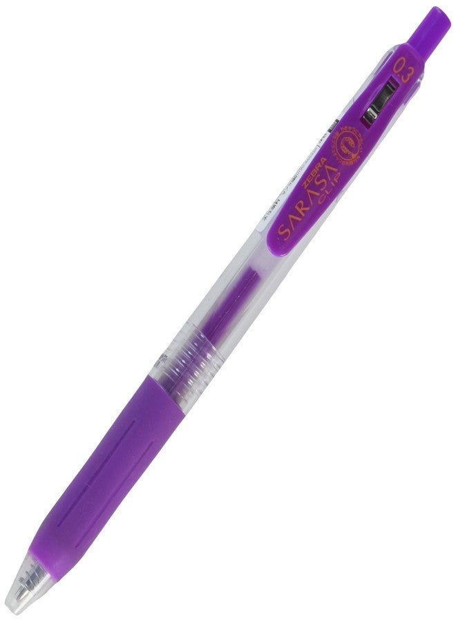 Zebra Technologies Zebra Sarasa Clip Pen 0.3 mm, Purple (JJH15-PU) - Image 1