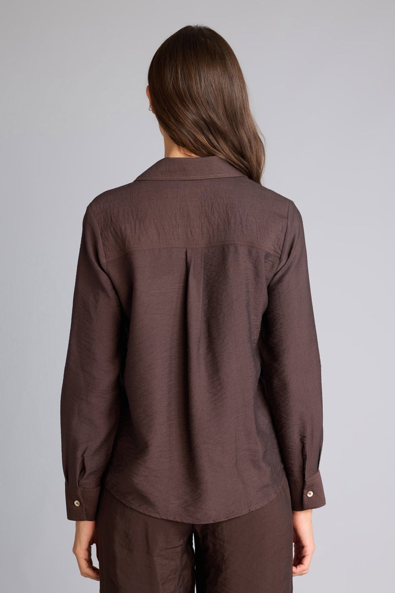 DeFacto Brown Woman Regular Fit Long Sleeve Shirt Casual - Image 5